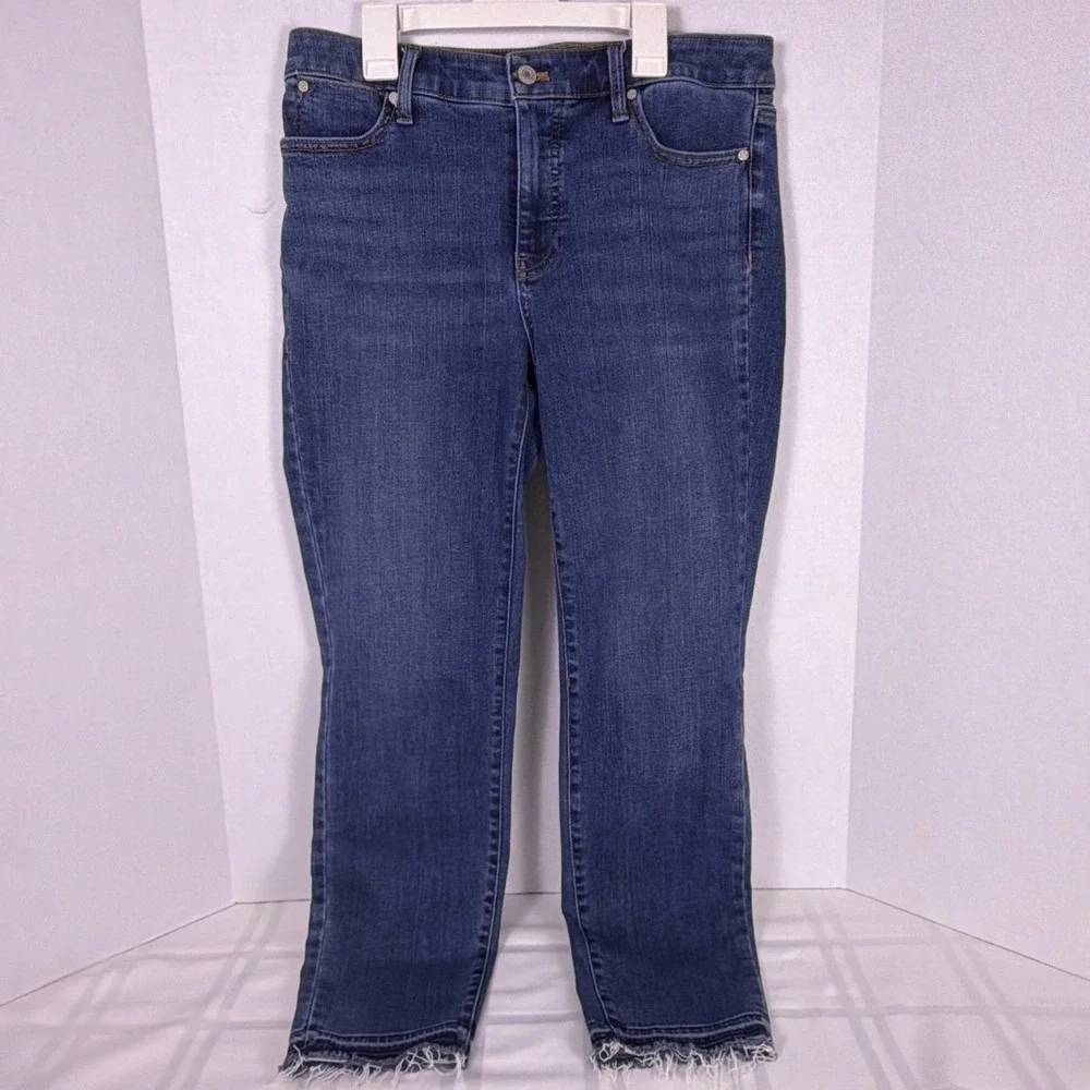 Talbots Slim Ankle Jeans Women's Size 8 Straight Leg Medium Wash Stretch